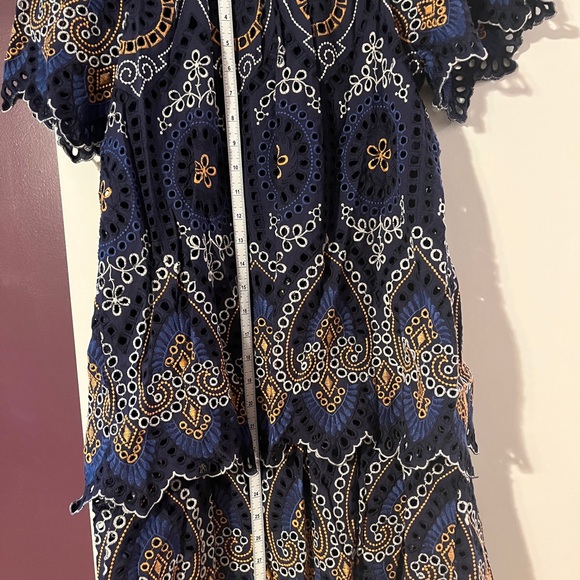Anthropologie Elegant Navy Blue Embroidered Dress - Picture 7 of 9